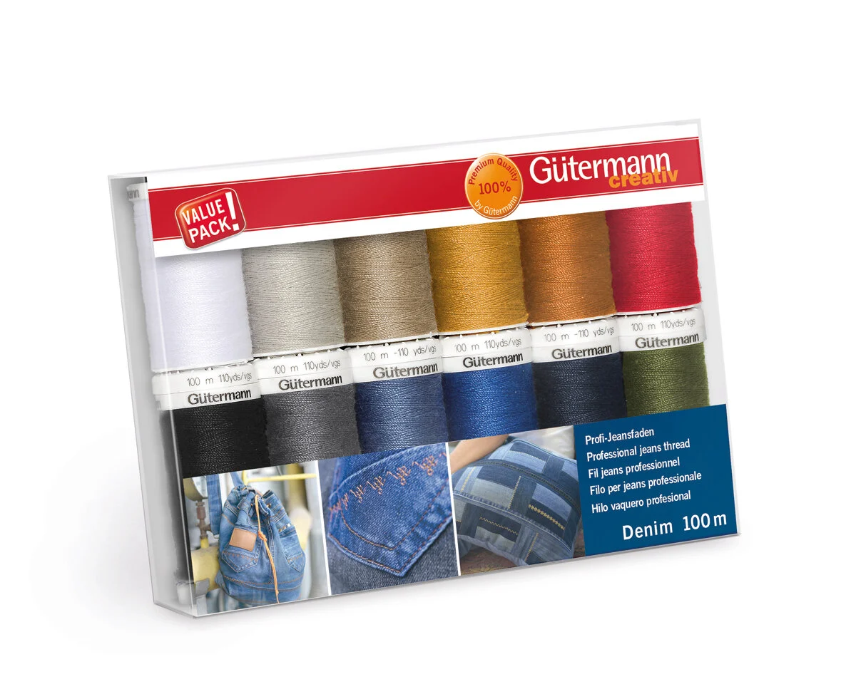 Nähfadenset DENIM, 12 Jeansgarne, Gütermann