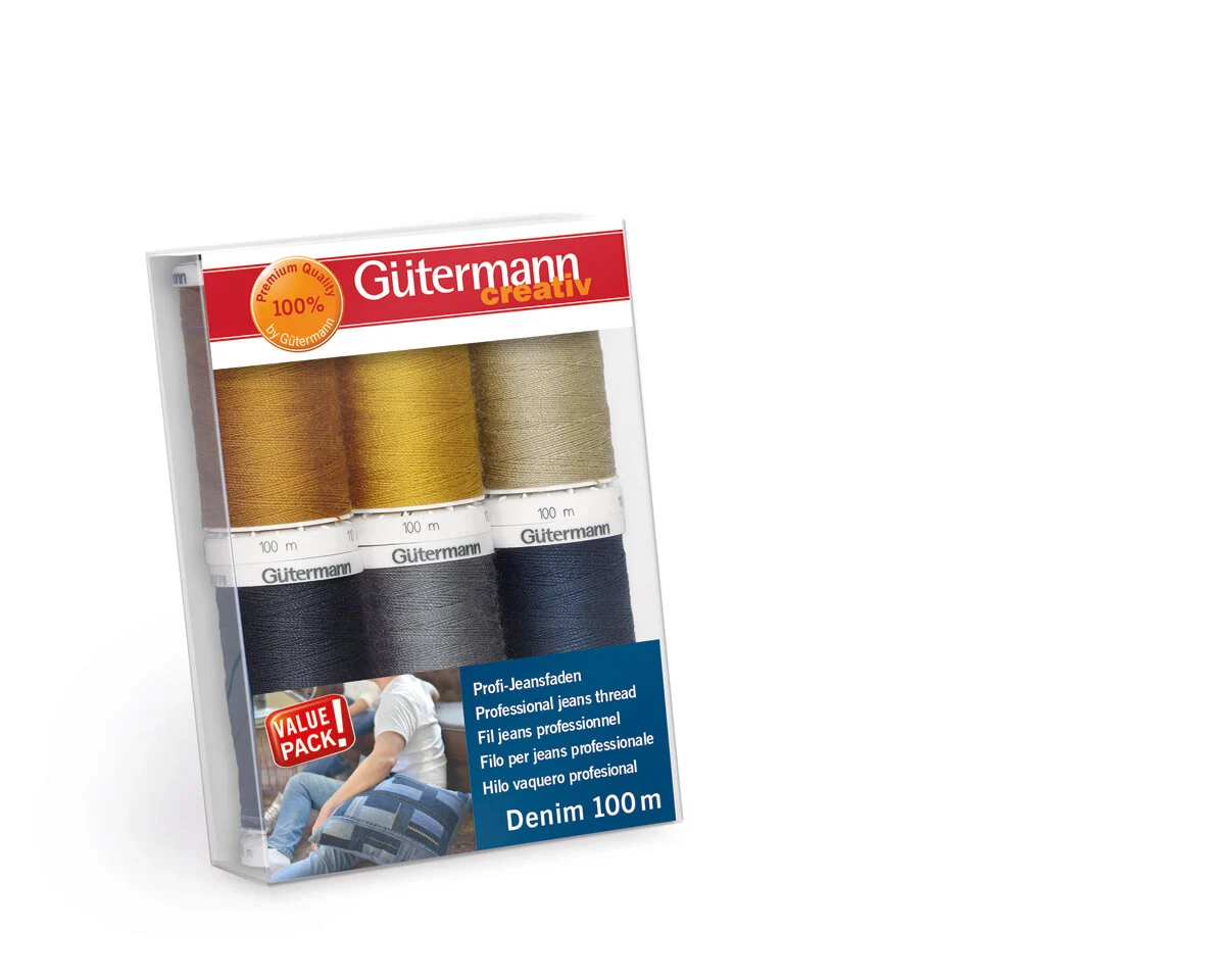 Nähfadenset DENIM, 6 Jeansgarne, Gütermann