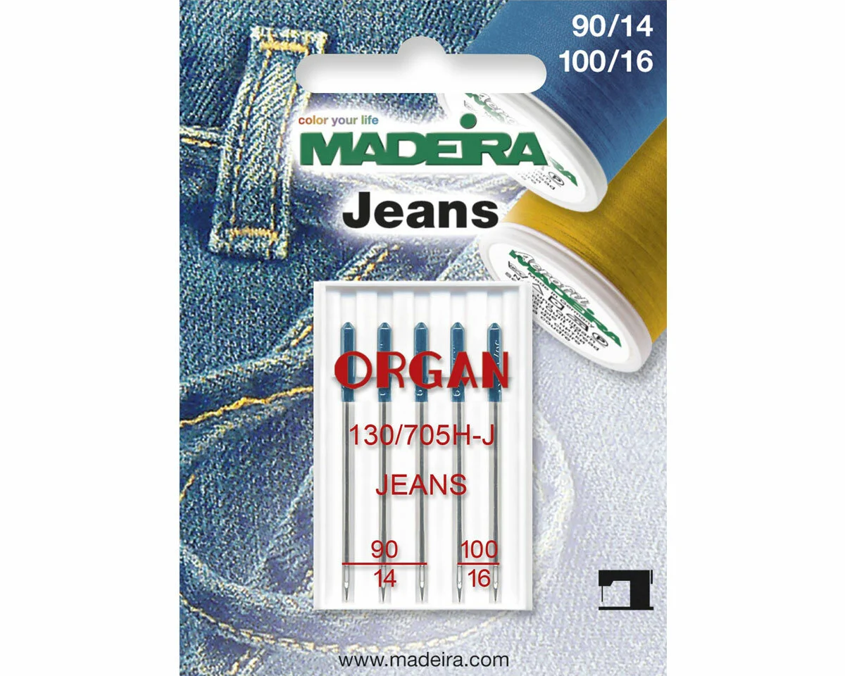 Nähmaschinennadeln JEANS, Stärke 90 und 100, Madeira