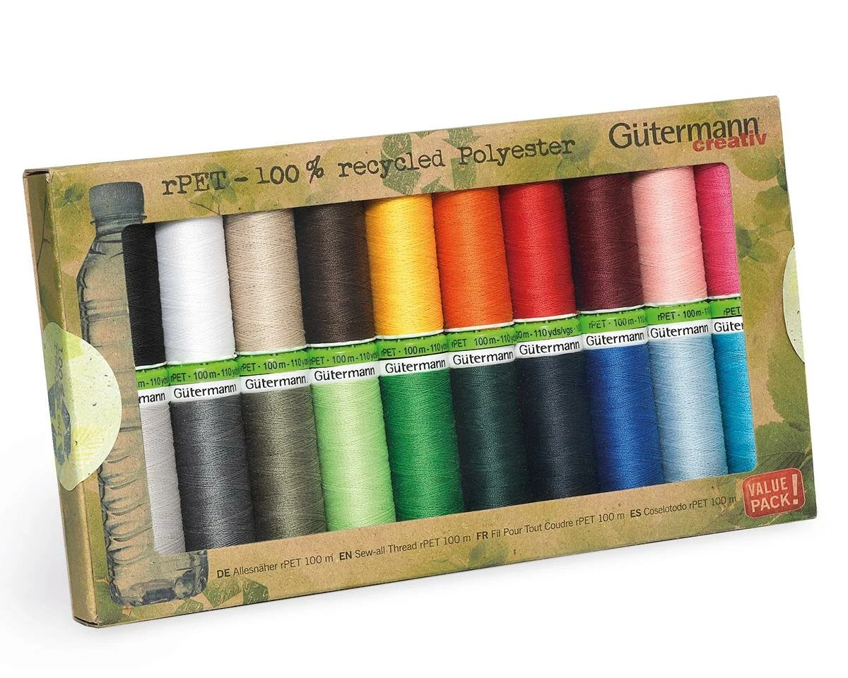 Öko-Nähfaden-Set Allesnäher rPET, 20 Garne, Gütermann