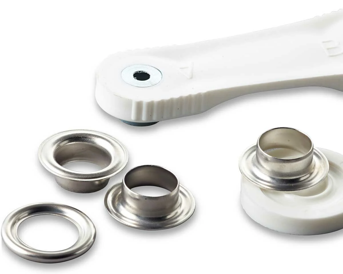 Ösen mit Scheiben, silber, Prym