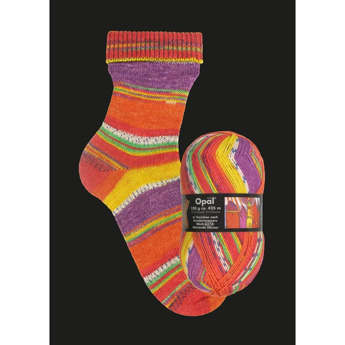 Opal - Variation nach Hundertwasser 4-fach 1434 Werk 637A