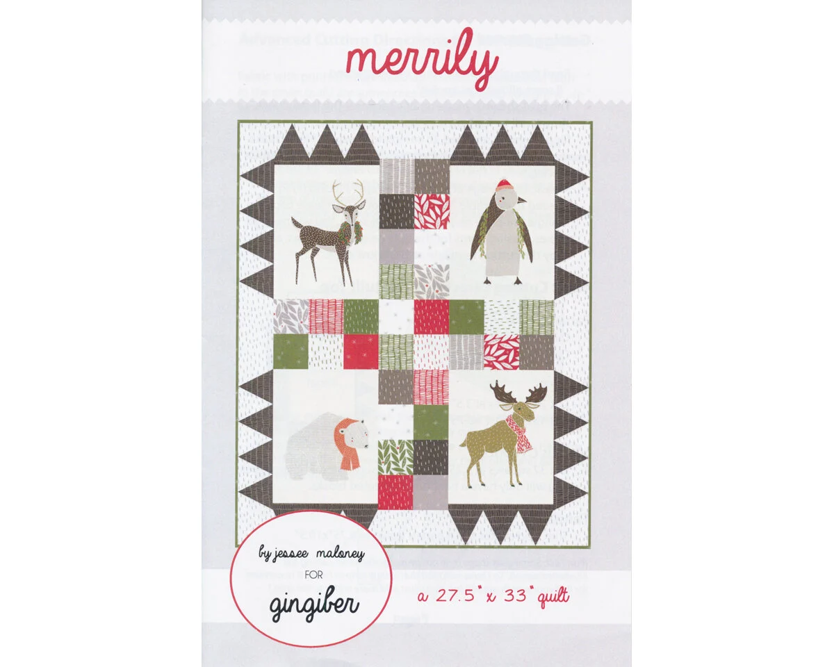 Patchwork-Anleitung MERRILY, Weihnachts-Quilt, Moda Fabrics, Moda Fabrics