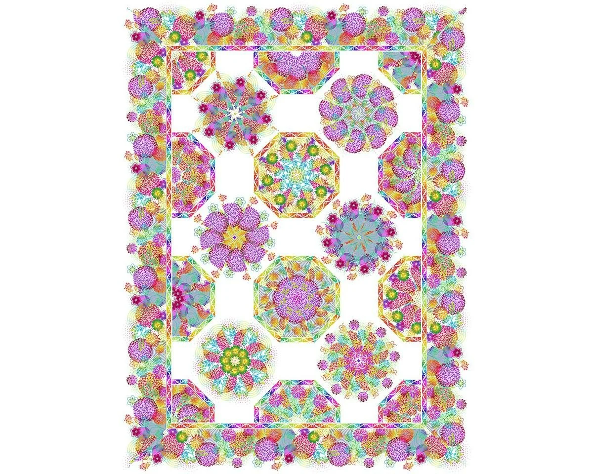 Patchwork-Anleitung UNUSUAL GARDEN II, Kaleidoscope-Quilt