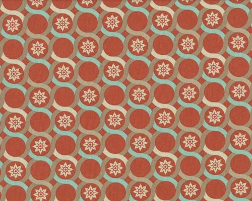 Patchworkserie "Deer Valley" mit Achterkreisen, terracotta-helles gedecktes türkis