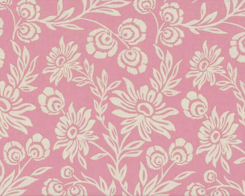 Patchworkserie "Modern Meadow" mit Skizzenblumen, gedecktes rosa