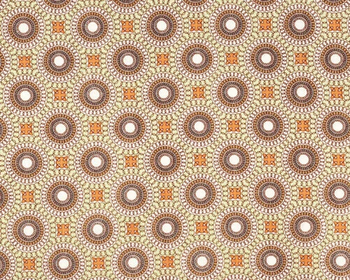 Patchworkserie "Moondance" mit regelmäßigen Kreisen, lindgrün-pastellorange