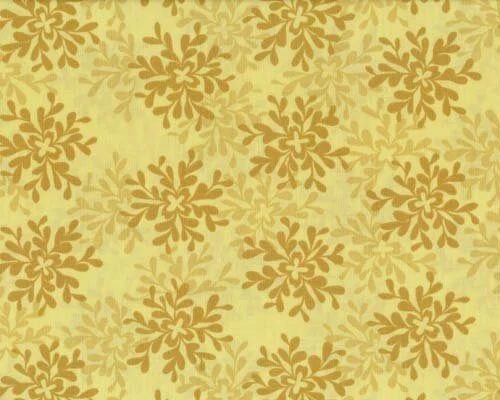 Patchworkserie "Nest" mit Blüten-Blätter-Sternen, stumpfes pastellgelb-goldbraun