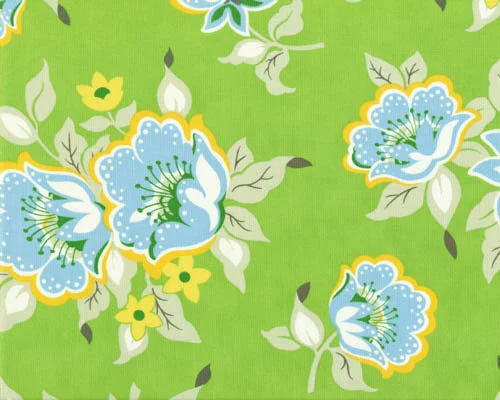 Patchworkserie "Nicey Jane" mit Punkte-Becherblüten, maigrün