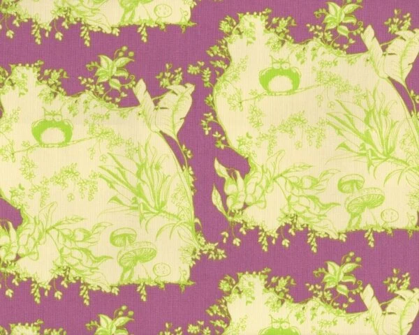 Patchworkserie "Opal Owl" mit Eulen in Waldstück, helllila-cremé