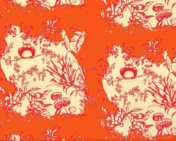 Patchworkserie "Opal Owl" mit Eulen in Waldstück, orange-cremé