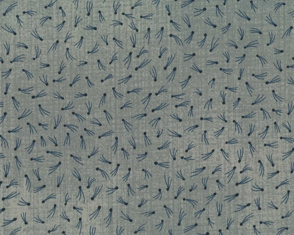 Patchworkstoff AUBADE SONG TO THE DAWN, Federsprenkel, steingrau-blaugrau, Moda Fabrics