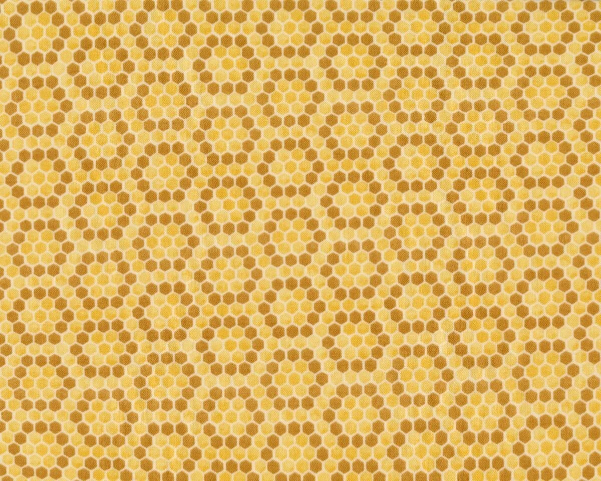 Patchworkstoff BEE INSPIRED, Waben-Rauten, helles maisgelb-hellbraun, Moda Fabrics