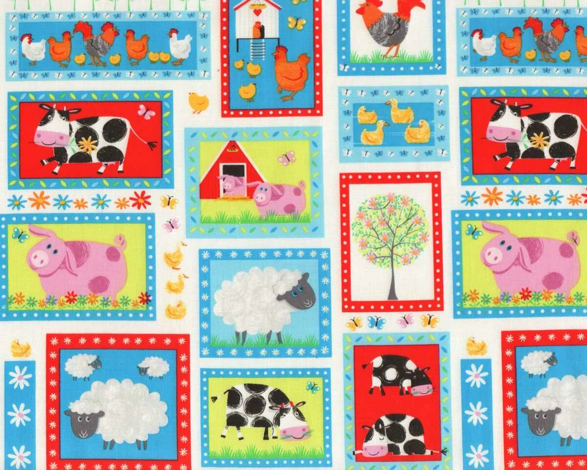 Patchworkstoff BEST FRIENDS FARM, Bauernhoftiere, Henry Glass