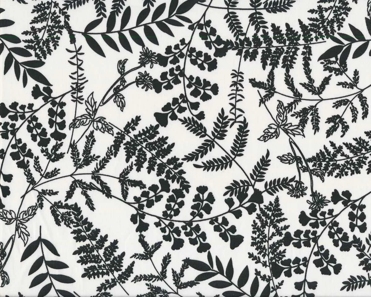 Patchworkstoff BETTER BASICS DELUXE, Gräser, weiß-schwarz, Benartex