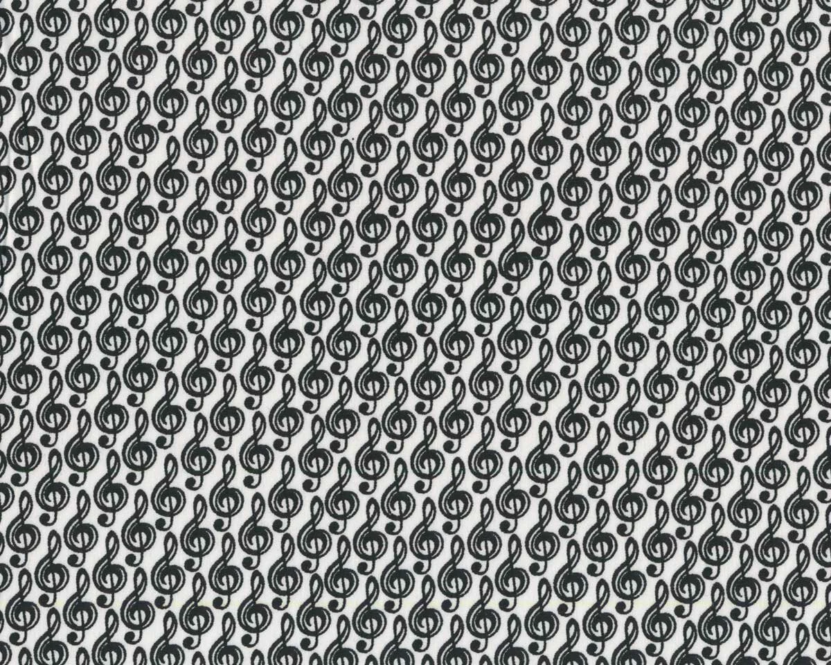 Patchworkstoff BETTER BASICS DELUXE, Noten, weiß-schwarz, Benartex