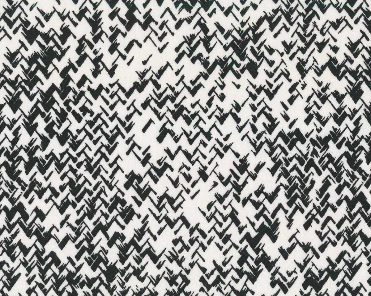 Patchworkstoff BETTER BASICS DELUXE, Zacken-Schraffur, weiß-schwarz, Benartex