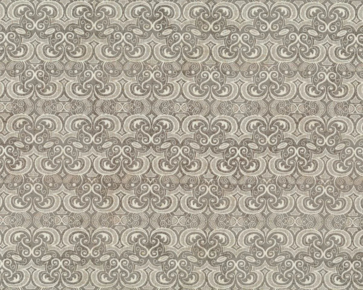 Patchworkstoff BLACK TIE AFFAIR, Blatt-Ornament-Streifen, natur dunkel-hellbeige, Moda Fabrics