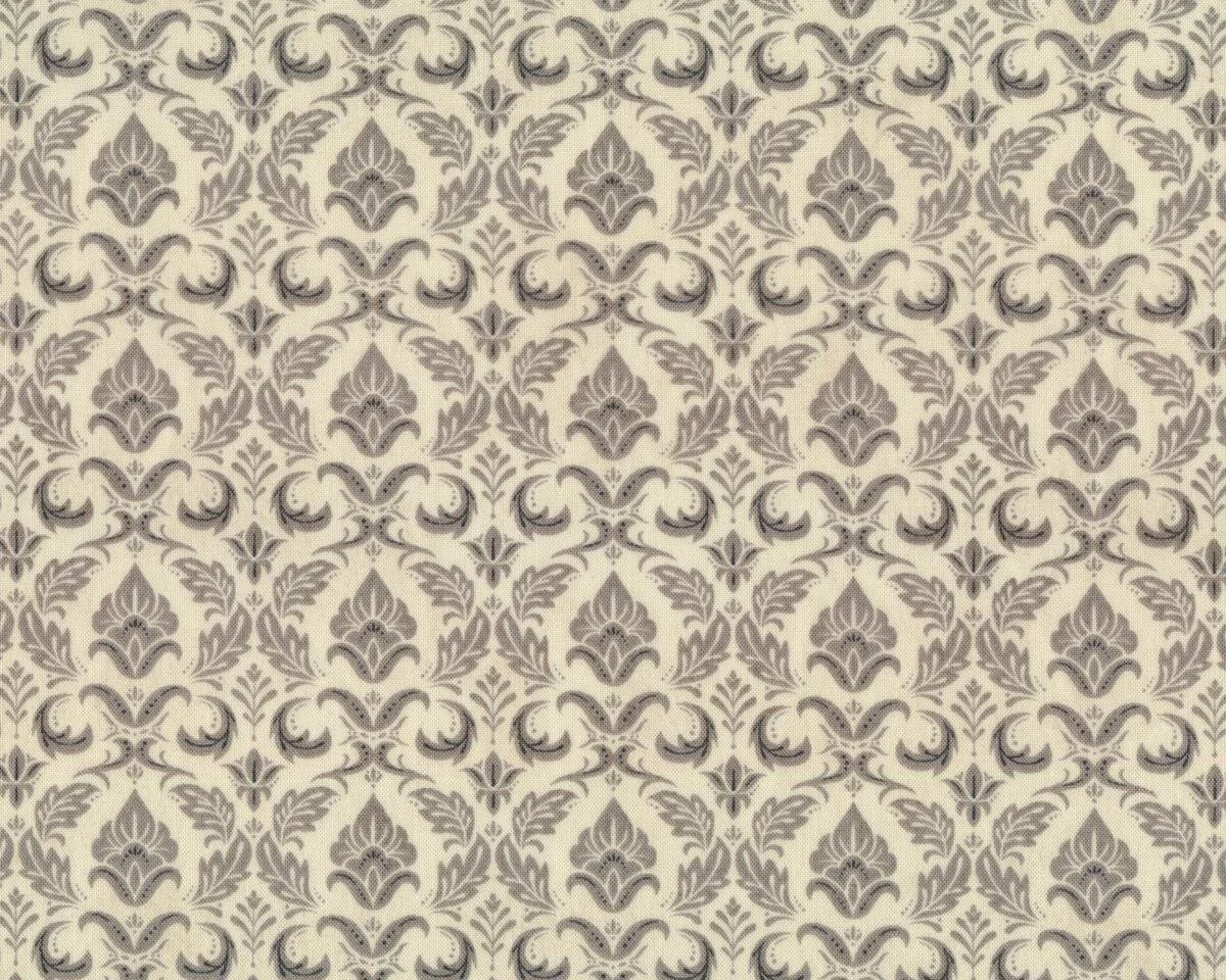 Patchworkstoff BLACK TIE AFFAIR, regelmäßiges Blütenornament, hellbeige-beigegrau, Moda Fabrics