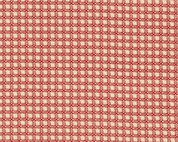 Patchworkstoff BON APPÉTIT, Ranken-Karo, rotbraun-hellbeige