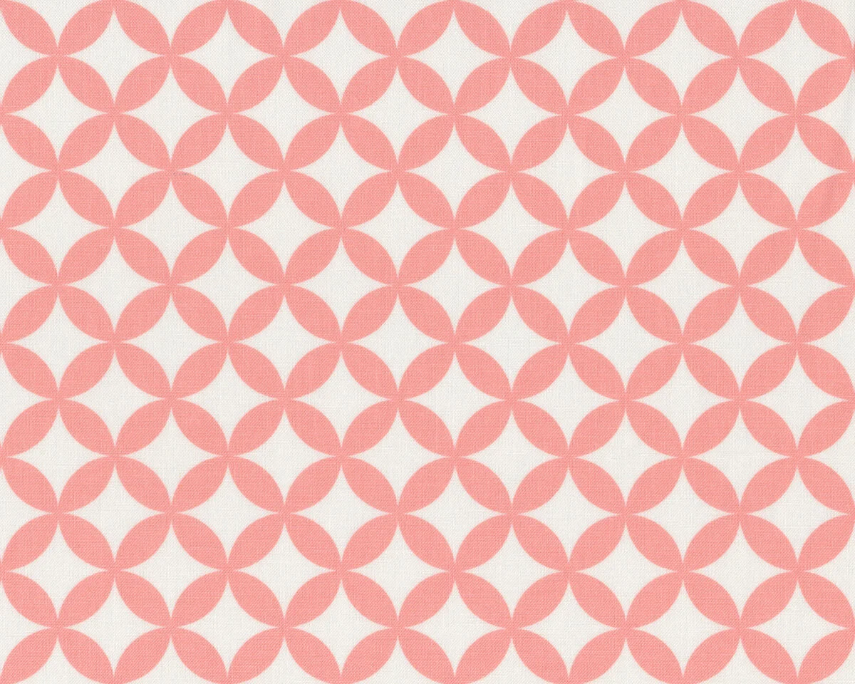 Patchworkstoff BONNIE & CAMILLE BASICS, Kreuz-Ovale, lachsrosa-wollweiß, Moda Fabrics