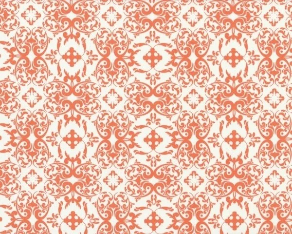 Patchworkstoff "Bryant Park" mit floralem Ornament-Muster, lachsrot