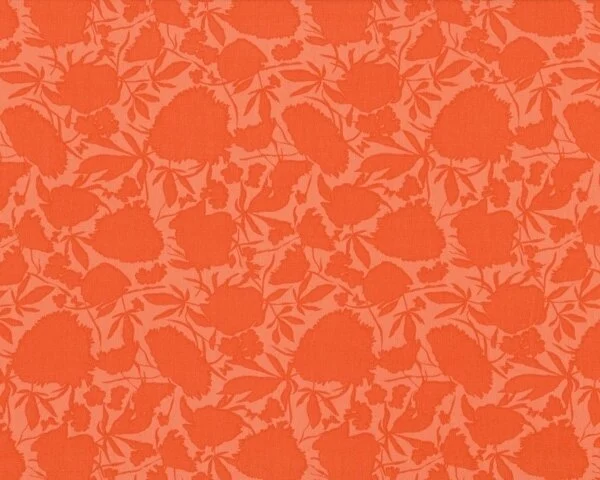 Patchworkstoff "Bryant Park" mit Schattenblumen-Muster, rotorange