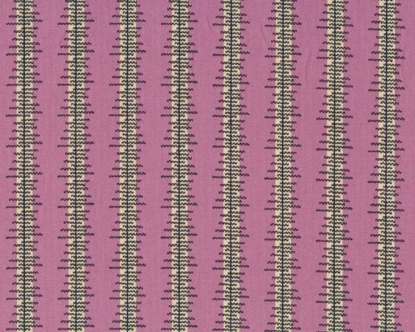 Patchworkstoff "Chicopee" mit Zacken-Wellen-Streifen, gedecktes pink-schwarz