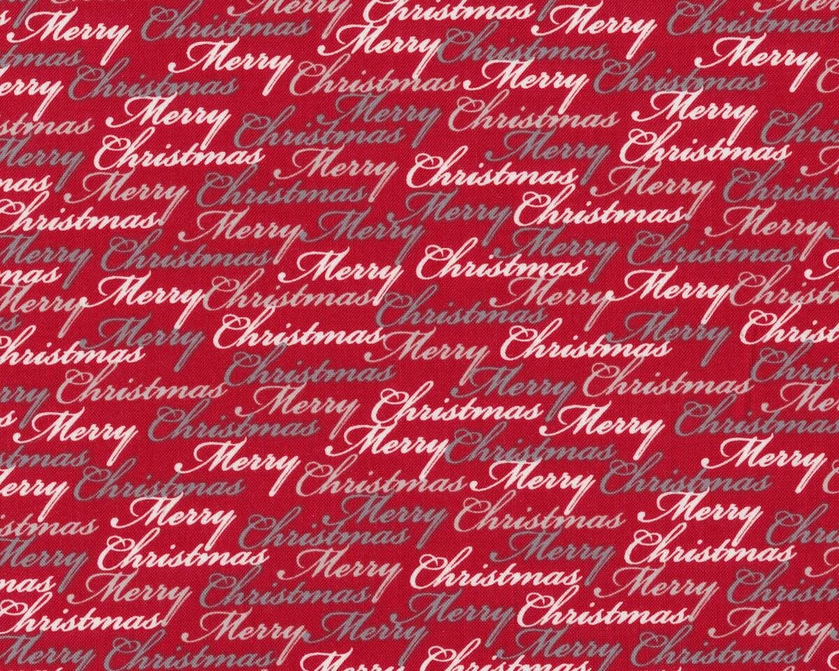 Patchworkstoff CHRISTMAS DREAMS, Schrift, rot-weiß