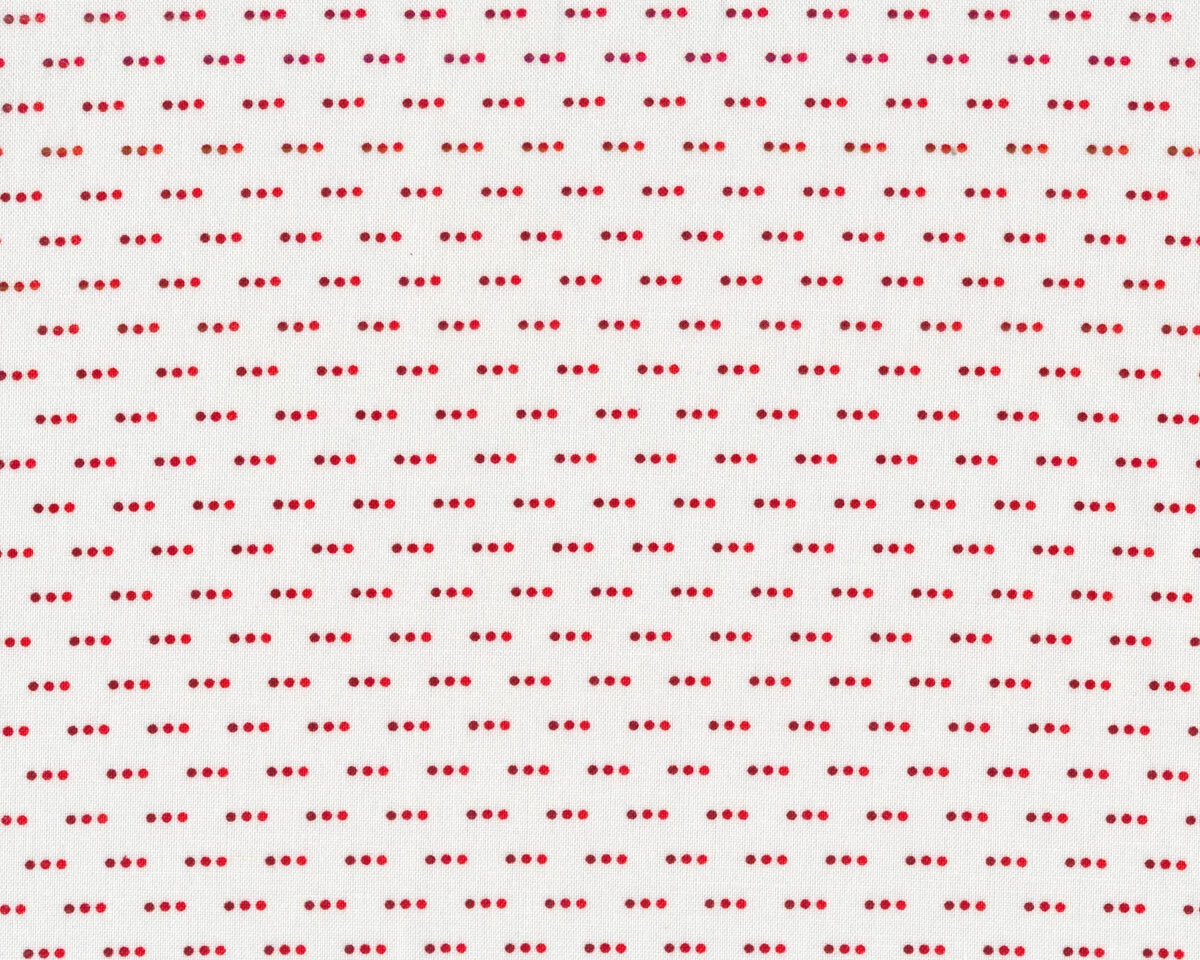 Patchworkstoff COLOUR FUN, Drei-Punkt, weiß-rot