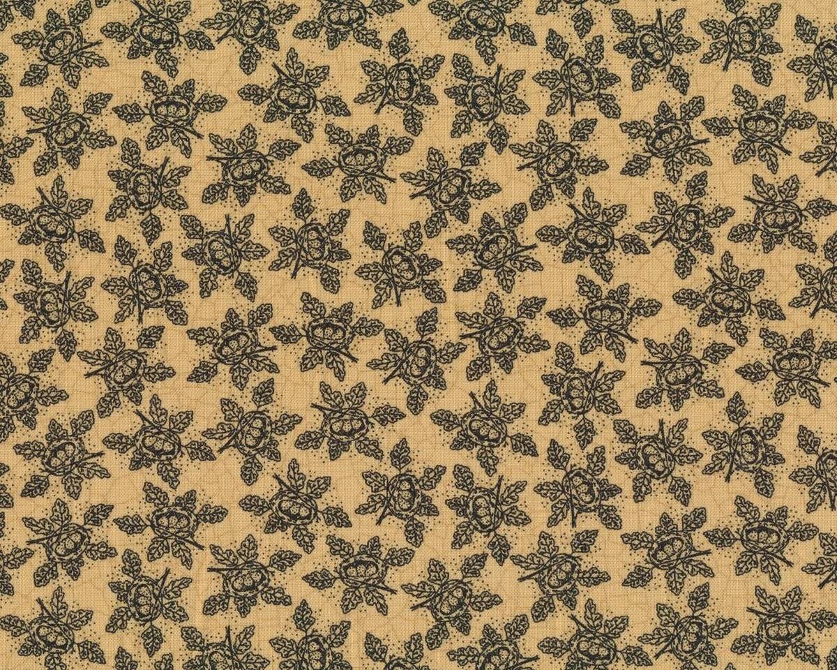 Patchworkstoff COUNT YOUR BLESSINGS, Eichel-Nester, dunkles beige-schwarz, Moda Fabrics