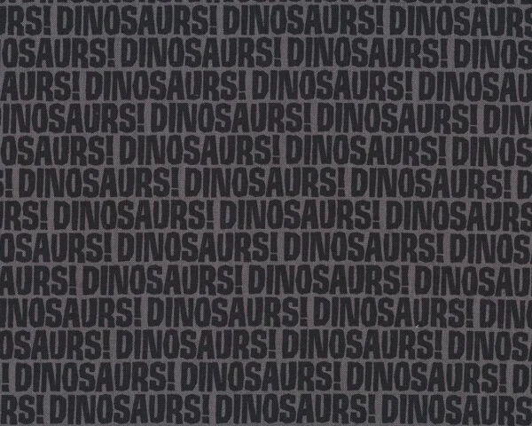 Patchworkstoff DINOSAURS, Schrift, schwarz