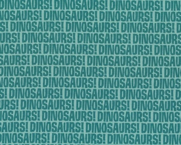Patchworkstoff DINOSAURS, Schrift, türkisgrün