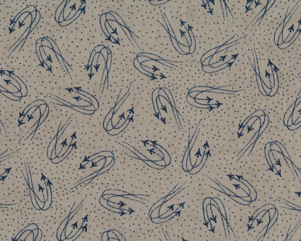 Patchworkstoff FLIGHT, Flug-Show, natur dunkel-nachtblau, Moda Fabrics