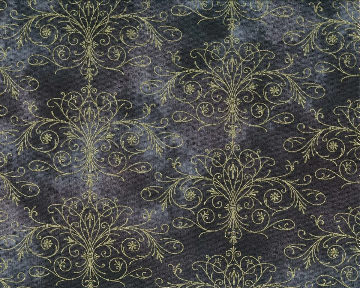Patchworkstoff FLORAL IMPRESSIONS, Ornamente, dunkelgrau