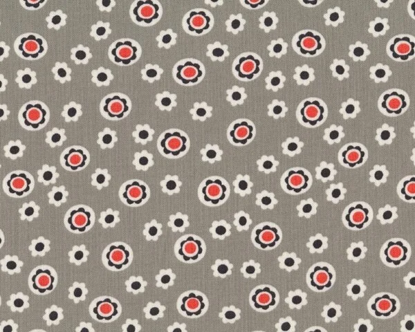 Patchworkstoff FLORENCE mit Streublüten-Kreisen, natur dunkel
