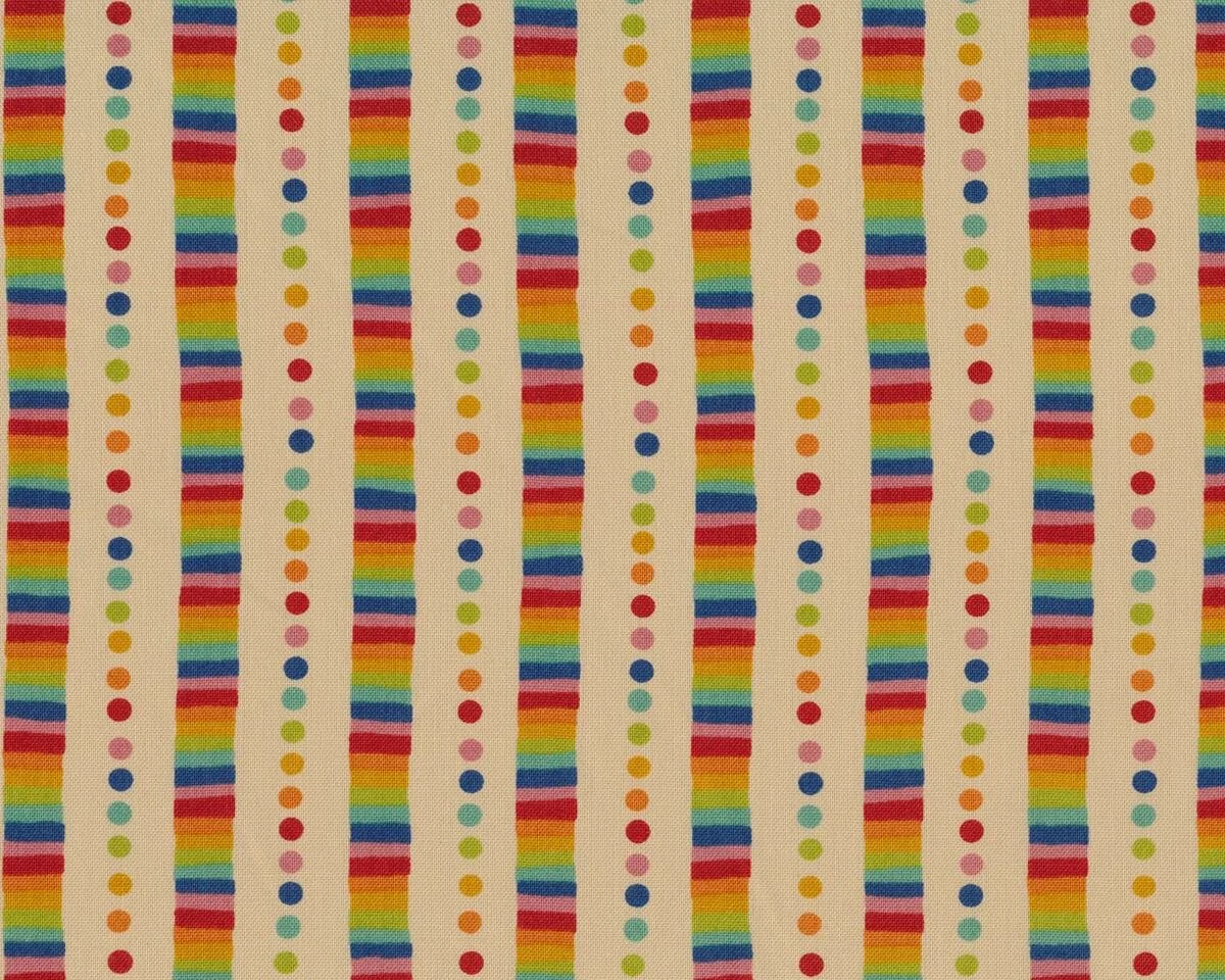 Patchworkstoff FLYING COLORS, Streifenstapel und Punkte-Streifen, sandfarben-rot, Moda Fabrics