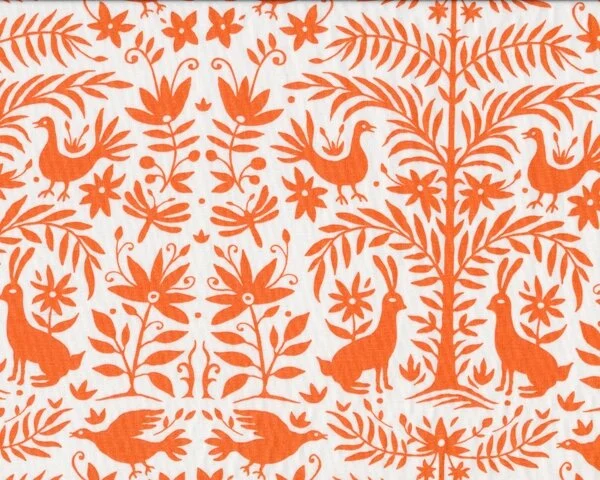 Patchworkstoff FOLKLORE, Hasen und Rebhühner, aprikot, Moda Fabrics
