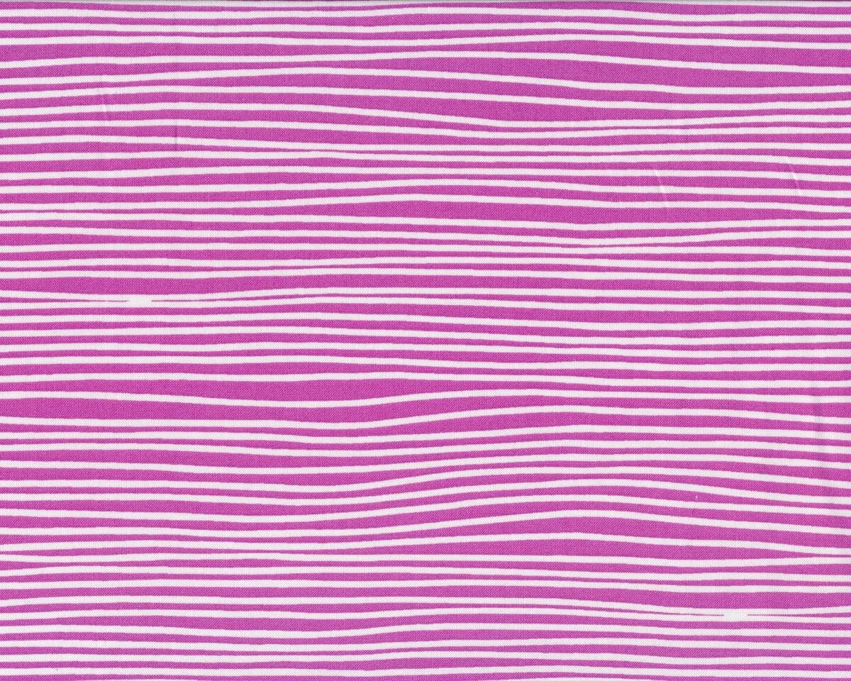 Patchworkstoff FOLLIE, unregelmäßige Streifen, kräftiges pink-weiß