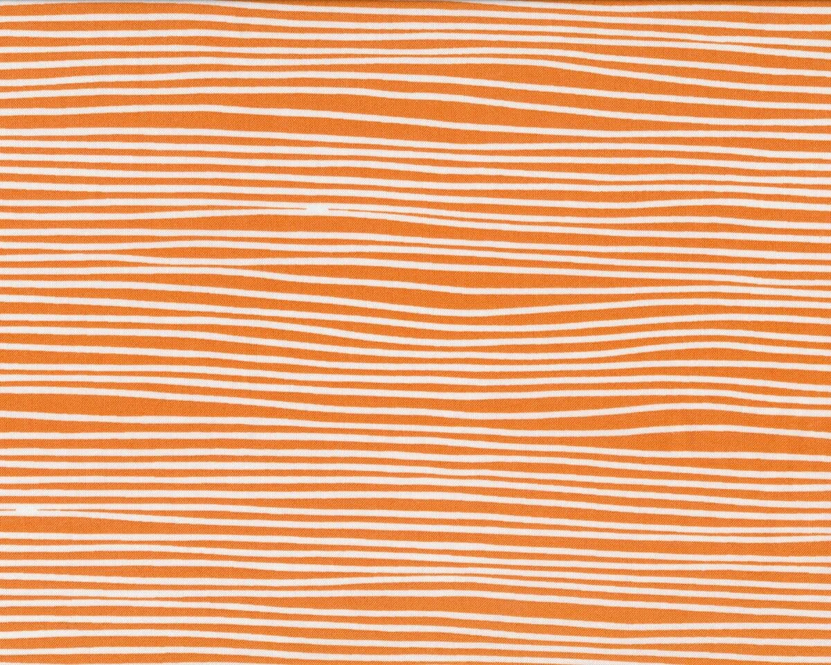 Patchworkstoff FOLLIE, unregelmäßige Streifen, orange-weiß