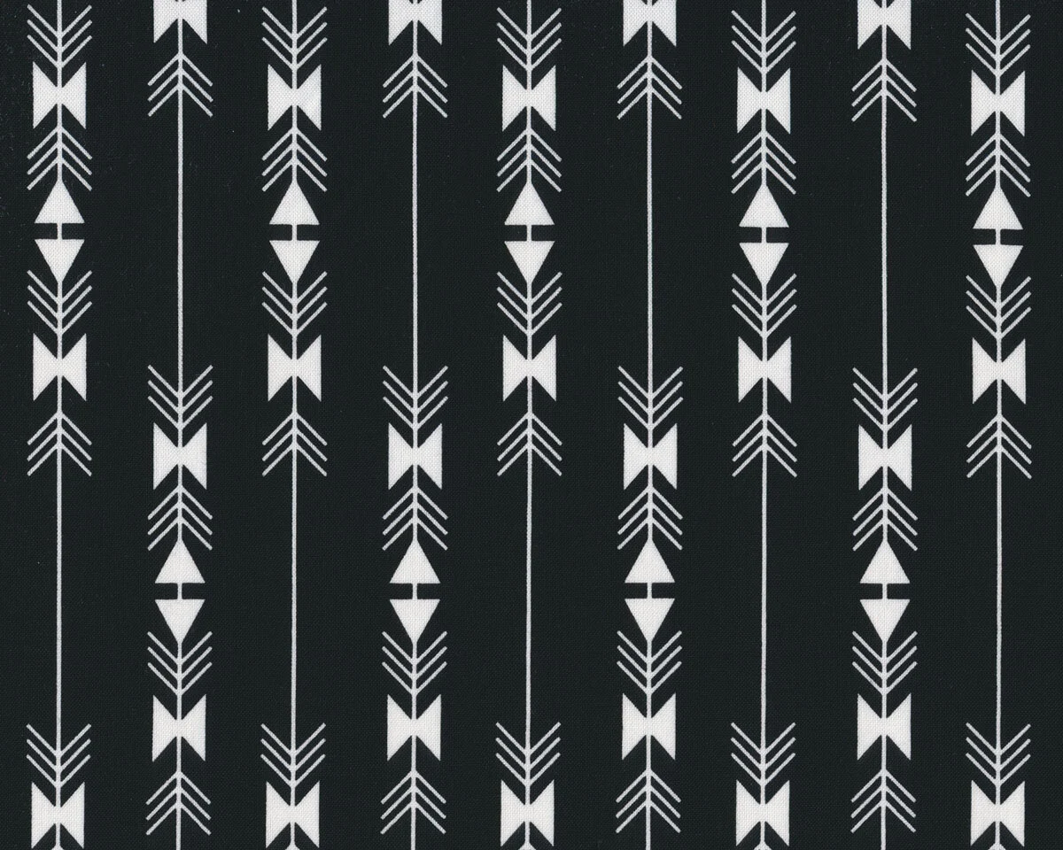 Patchworkstoff FOUR CORNERS, Pfeile, schwarz-weiß