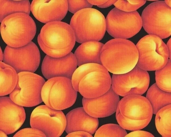 Patchworkstoff "Fruit" mit Pfirsichen, orange