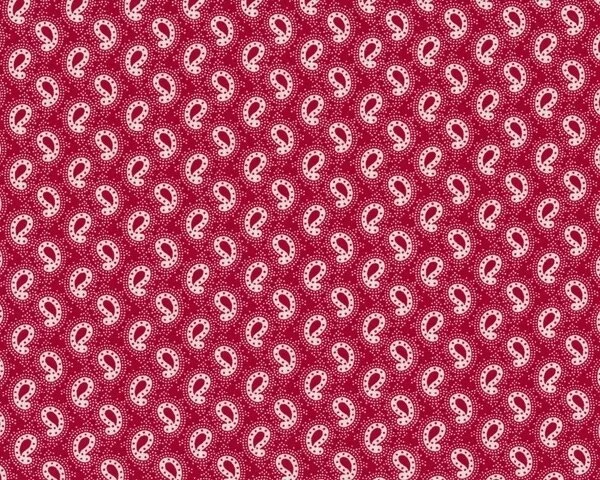 Patchworkstoff GALLERY IN RED, kleine Paisleys, dunkelrot, Marcus Fabrics