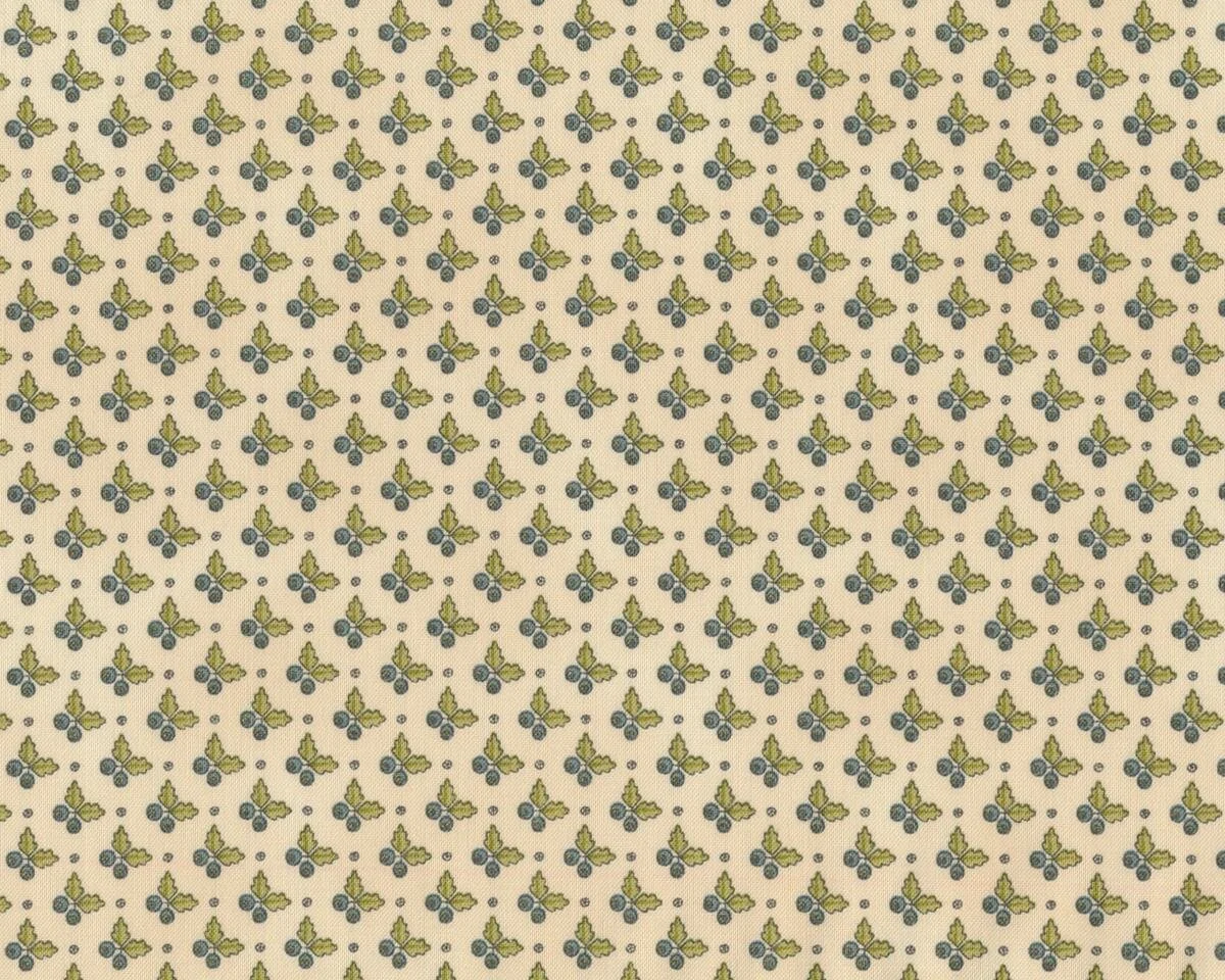 Patchworkstoff GARDEN NOTES, Beeren-Zweige, hellbeige-helles olivgrün, Moda Fabrics