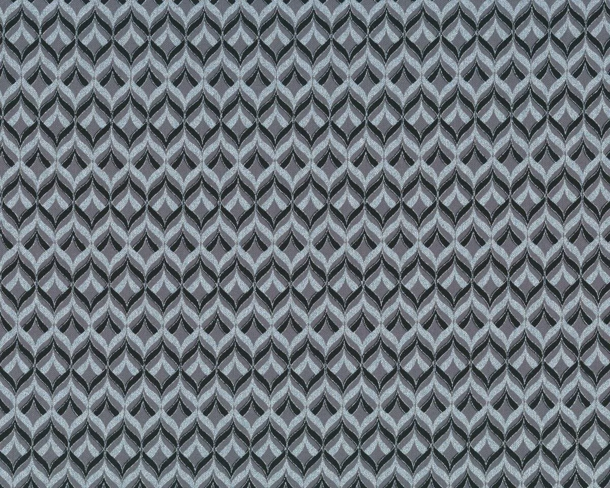 Patchworkstoff GOLD & SILBER CHRISTMAS, Oval-Rauten-Gitter, grau-silber metallic
