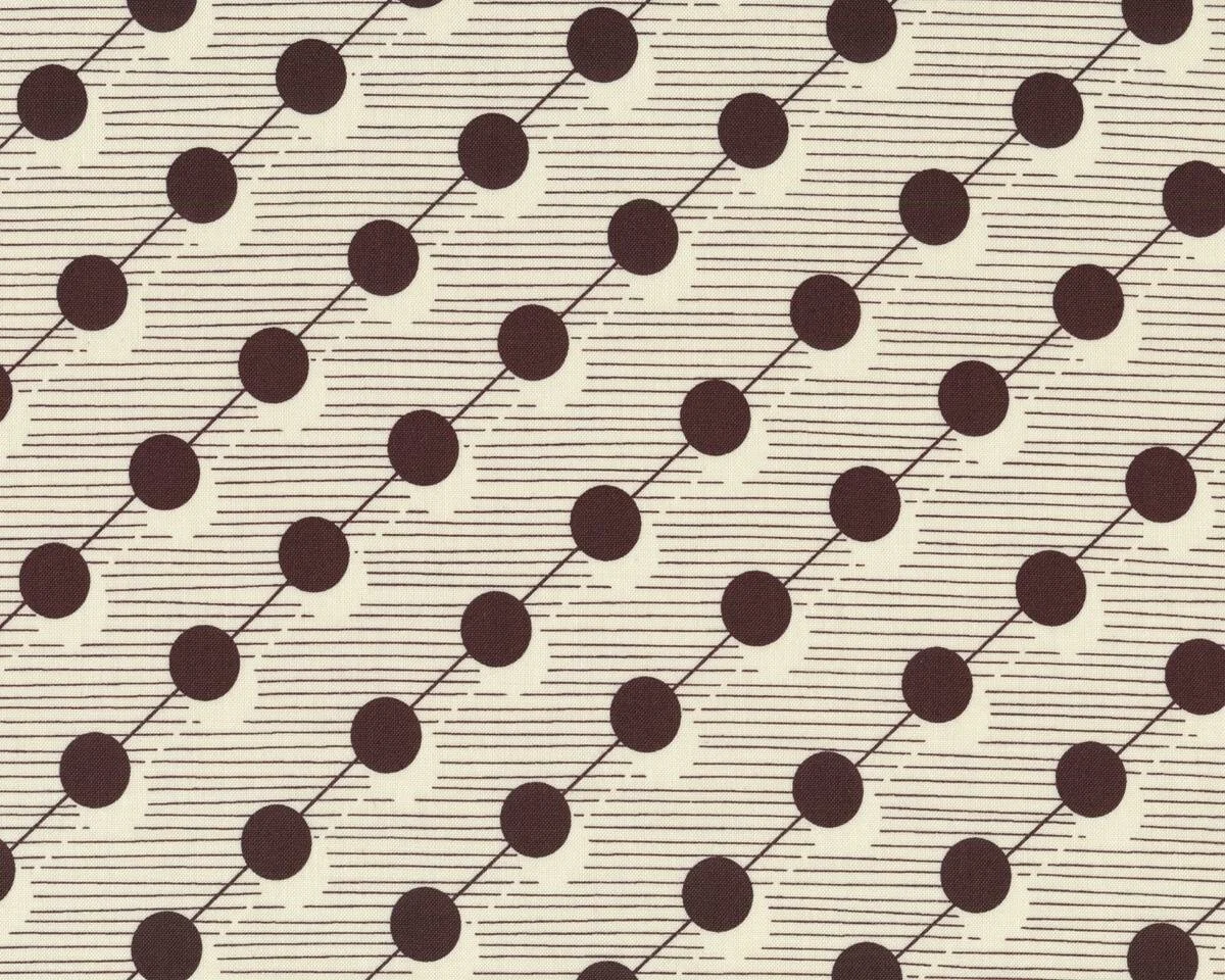 Patchworkstoff HADLEY, Diagonal-Kugel-Streifen, dunkelbraun