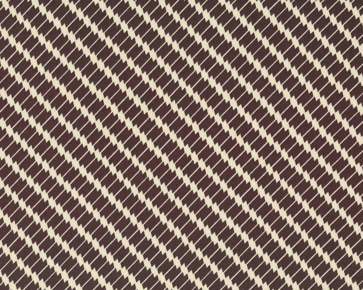Patchworkstoff HADLEY, Diagonal-Zacken, dunkelbraun