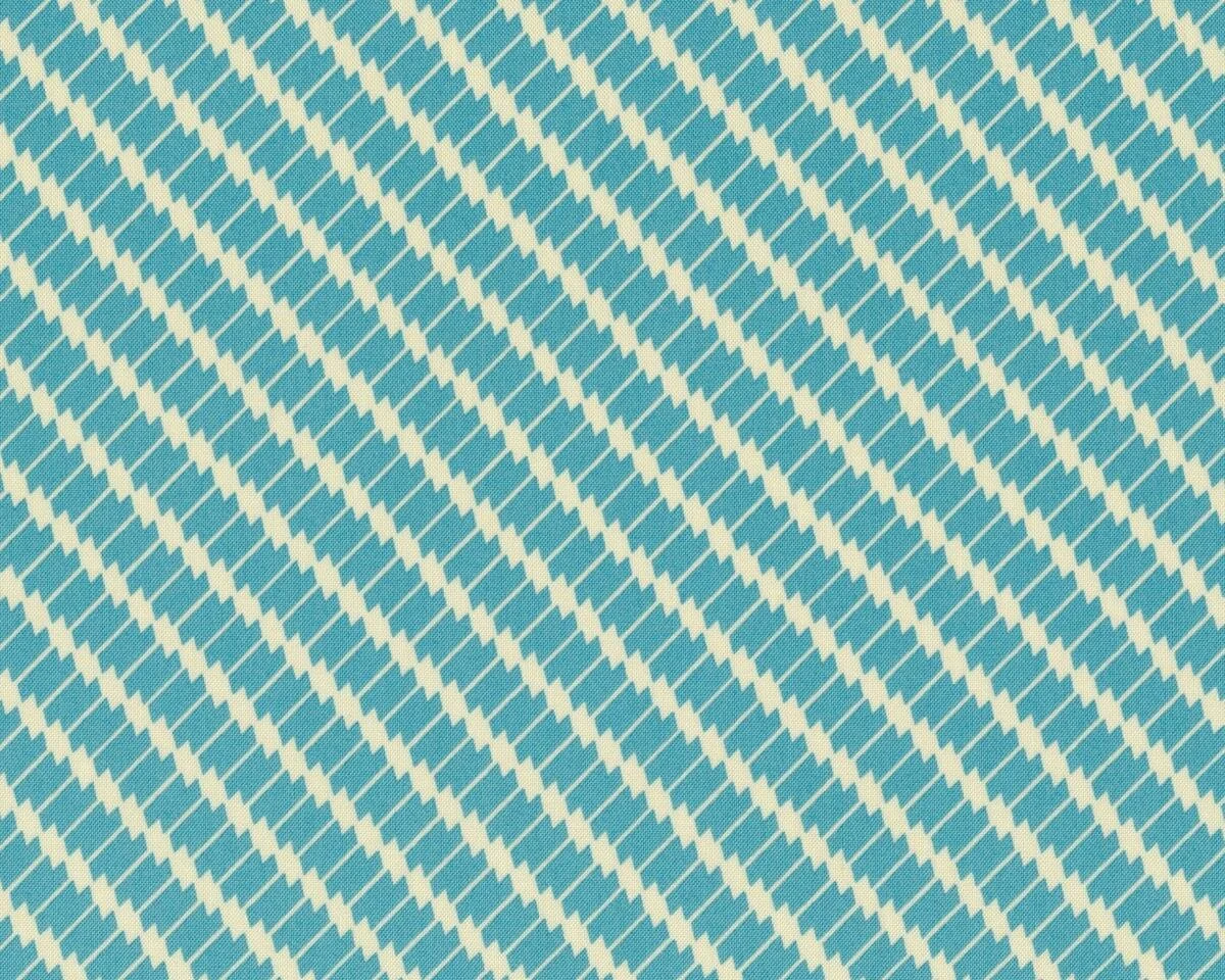 Patchworkstoff HADLEY, Diagonal-Zacken, gedecktes türkis