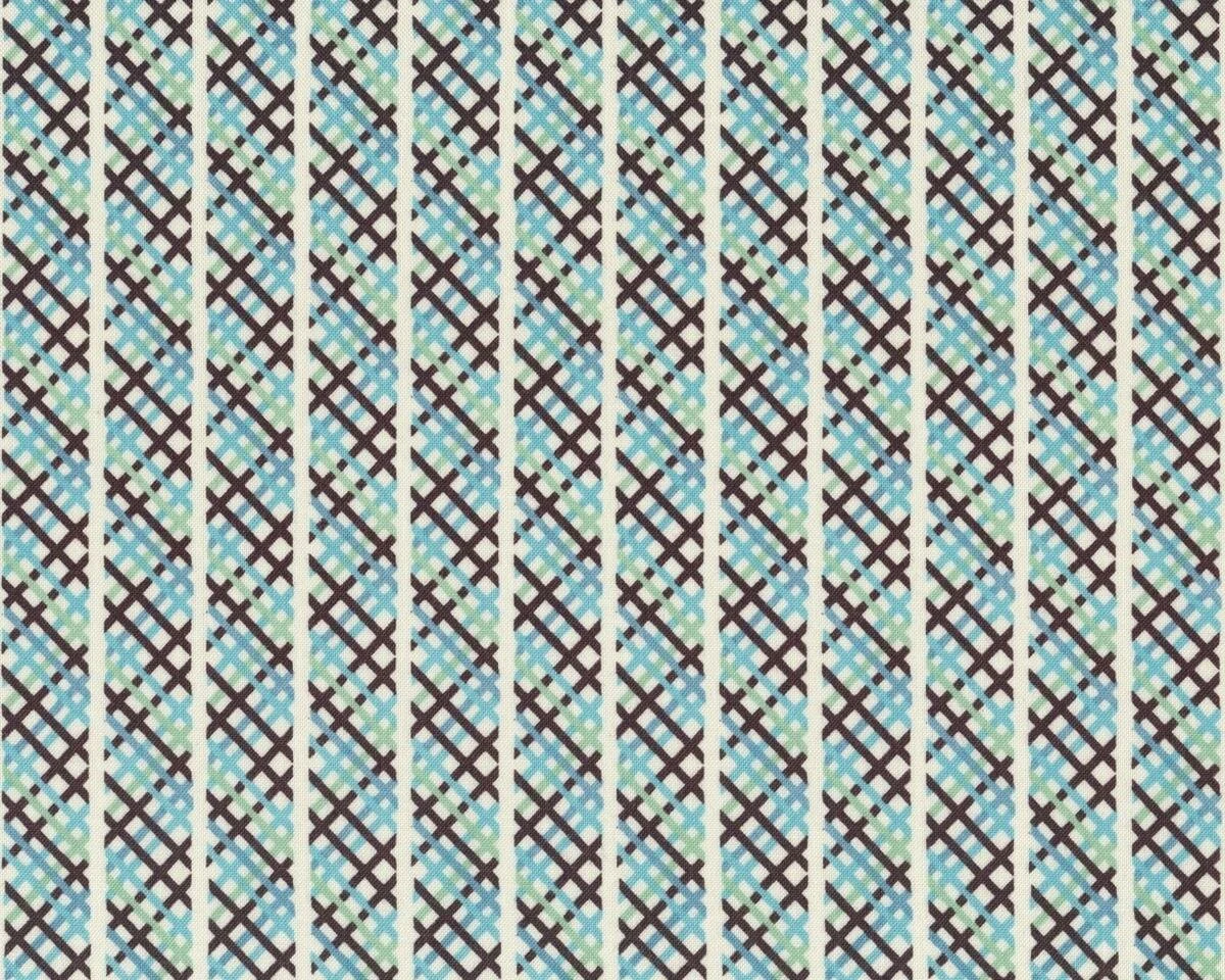 Patchworkstoff HADLEY, Kreuz-Gitter-Streifen, gedecktes türkis