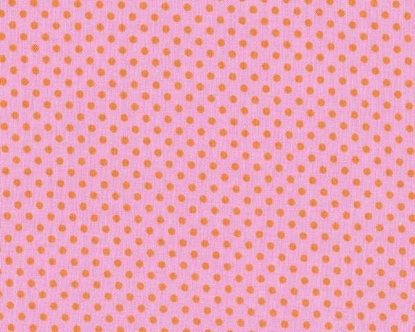 Patchworkstoff "Happier" mit regelmäßigen Punkten, rosa-orange
